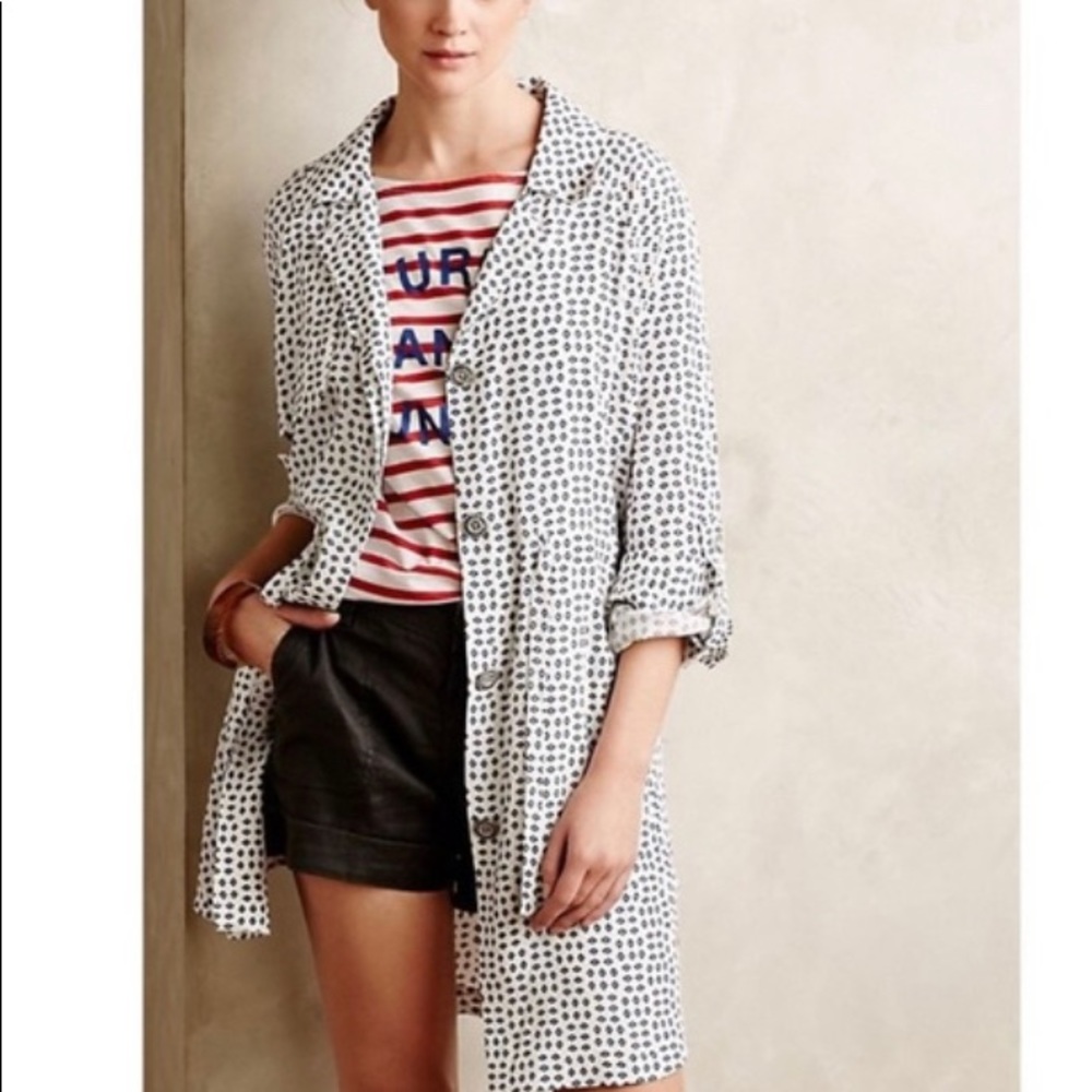 NWT Anthropologie Cartonnier Trench Shirt Dress/Jacket L